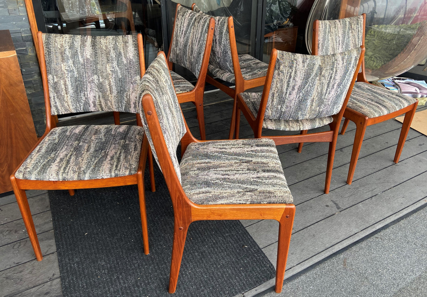 6 REFINISHED Danish MCM Teak Dining Chairs