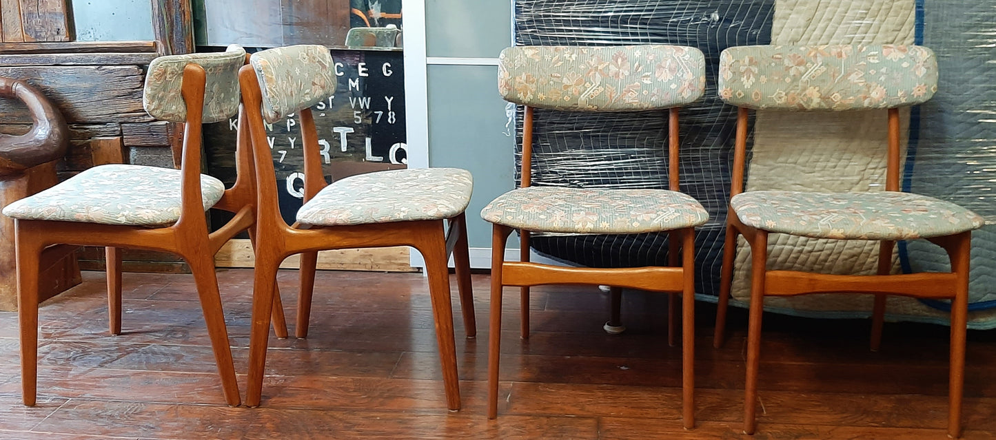 4 RESTORED Danish Mid Century Modern Teak Chairs by Schønning & Elgaard