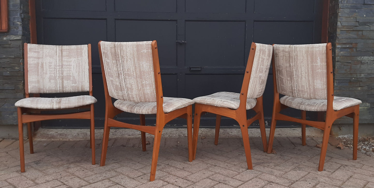 4 Danish MCM Teak Chairs by Johannes Andersen RESTORED