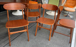 4 REFINISHED Danish Mid Century Modern Teak Chairs by Borge Mogensen 1