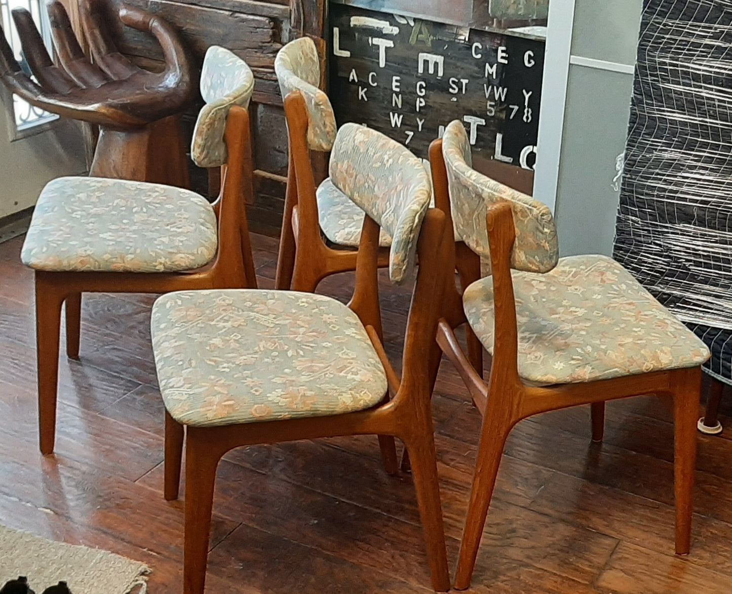 4 RESTORED Danish Mid Century Modern Teak Chairs by Schønning & Elgaard