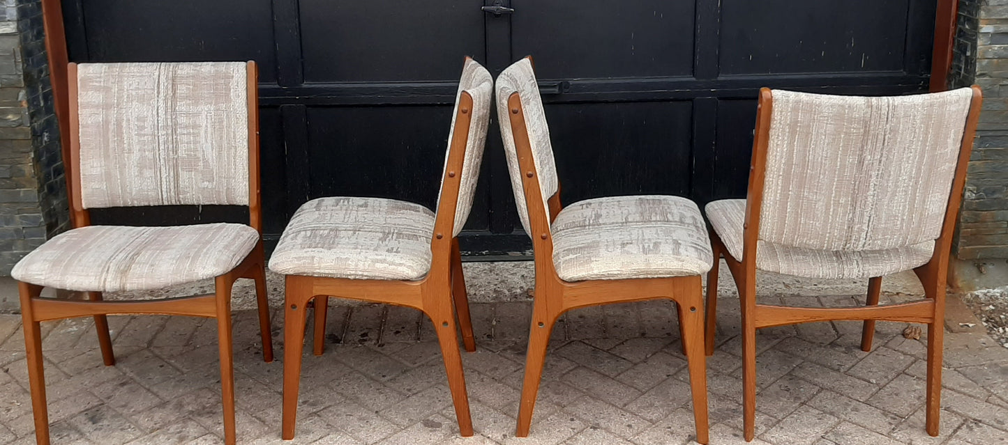 4 Danish MCM Teak Chairs by Johannes Andersen RESTORED