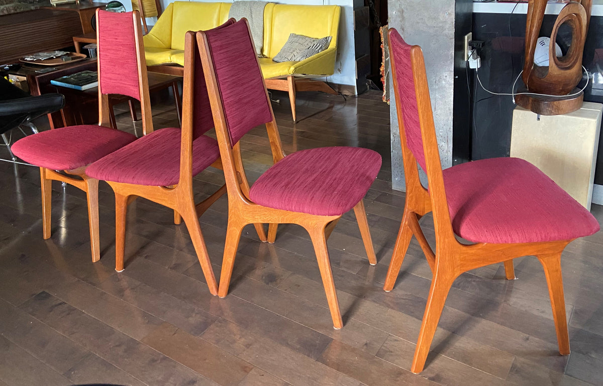 4 RESTORED Danish Mid Century Modern Teak Chairs by Niels Moller