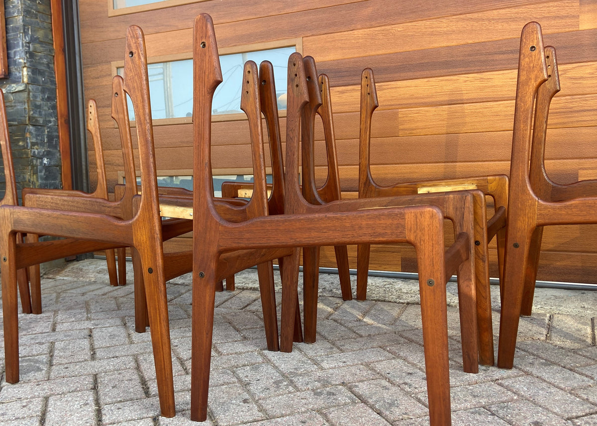 8 REFINISHED Danish Mid Century Modern Teak Chairs by E.Buch will be REUPHOLSTERED