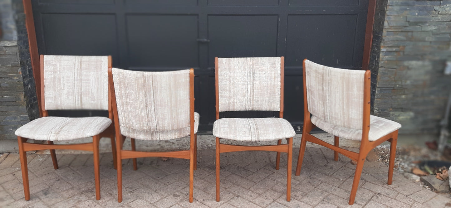 4 Danish MCM Teak Chairs by Johannes Andersen RESTORED