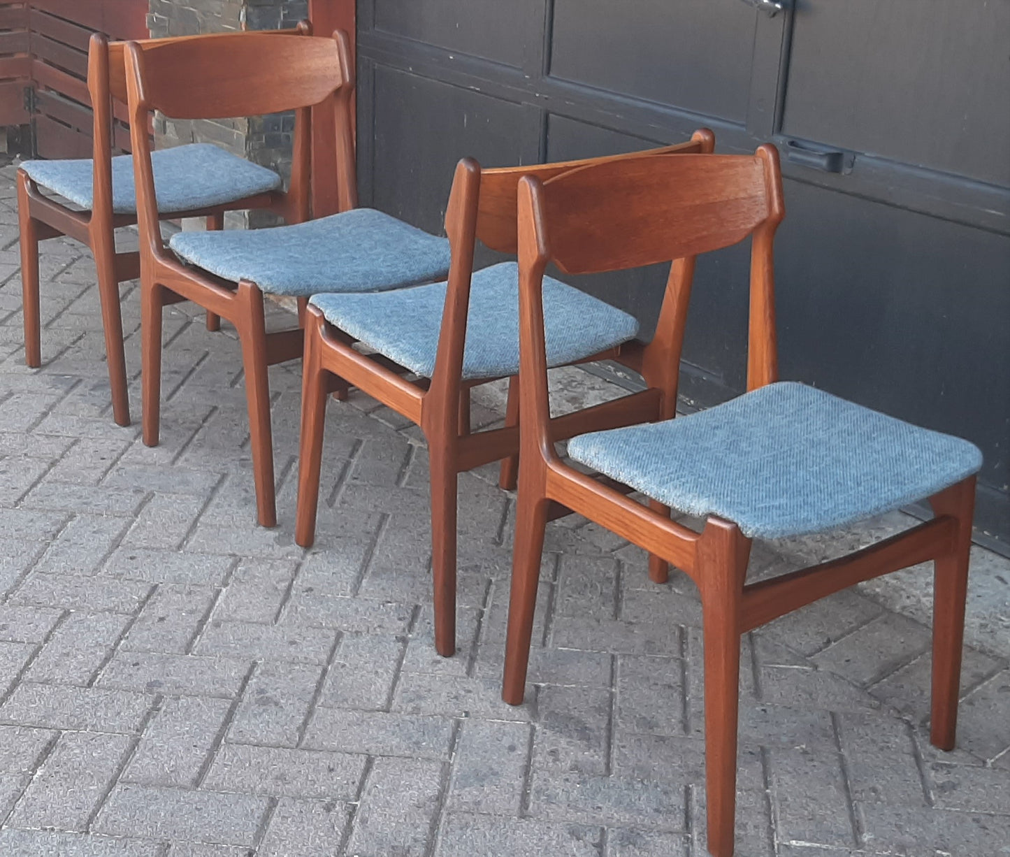 4 Danish MCM Teak Chairs by Erik Buch REFINISHED