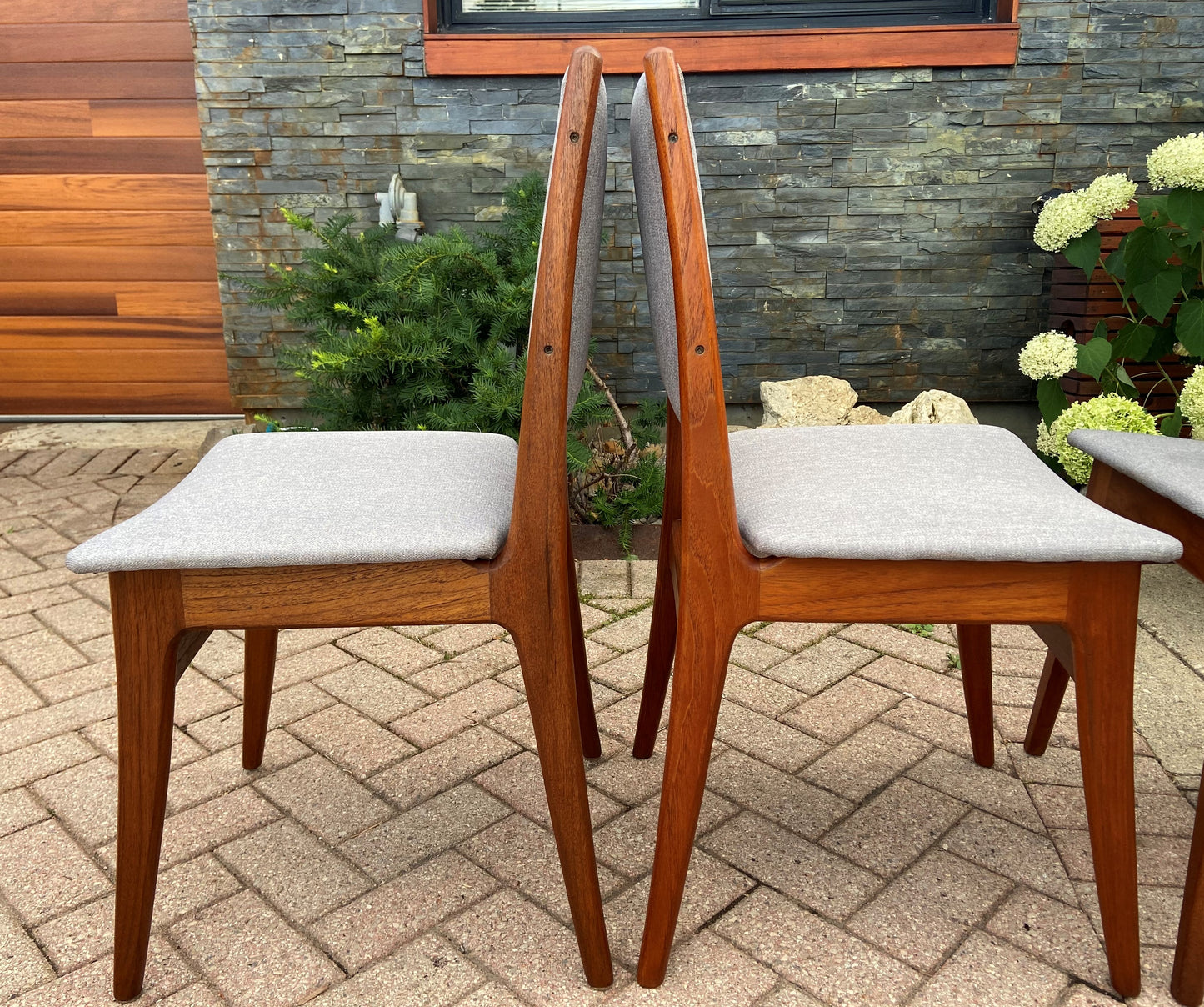4 REFINISHED Danish Mid Century Modern Teak Chairs