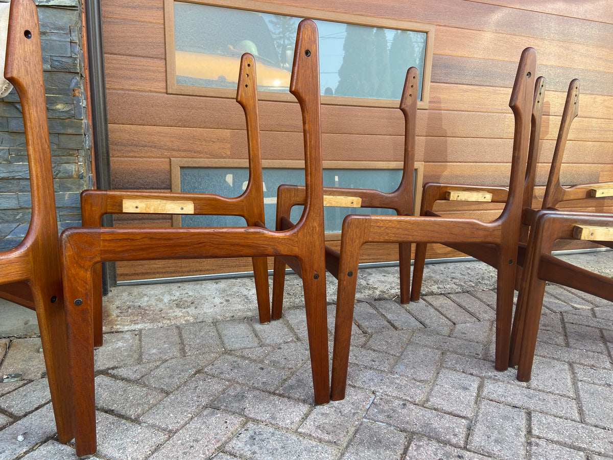 8 REFINISHED Danish Mid Century Modern Teak Chairs by E.Buch will be REUPHOLSTERED