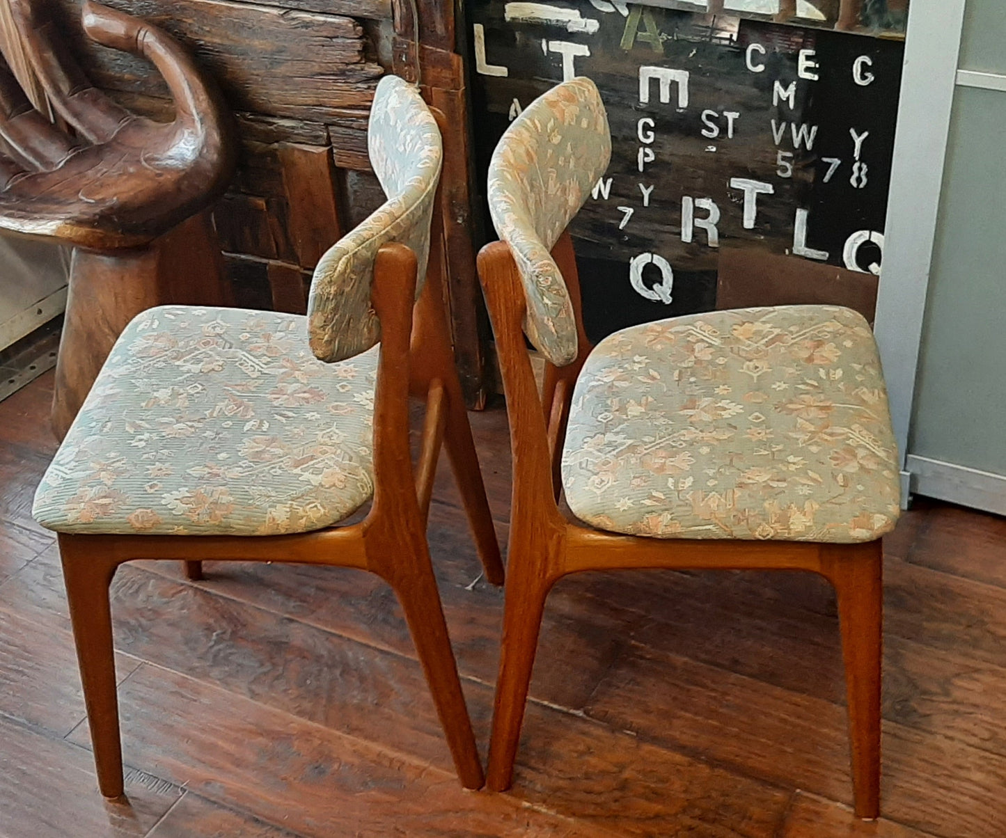 4 RESTORED Danish Mid Century Modern Teak Chairs by Schønning & Elgaard