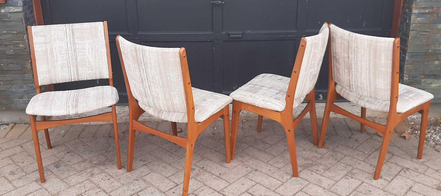 4 Danish MCM Teak Chairs by Johannes Andersen RESTORED