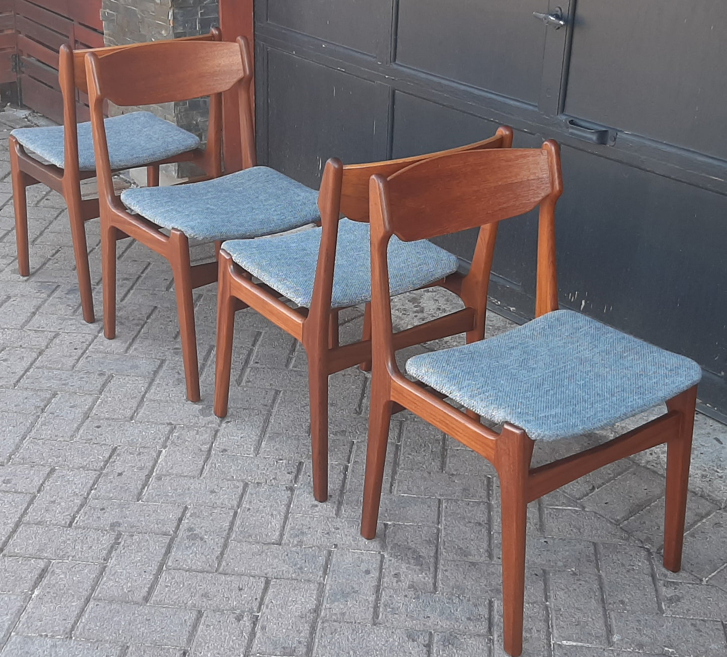 4 Danish MCM Teak Chairs by Erik Buch REFINISHED