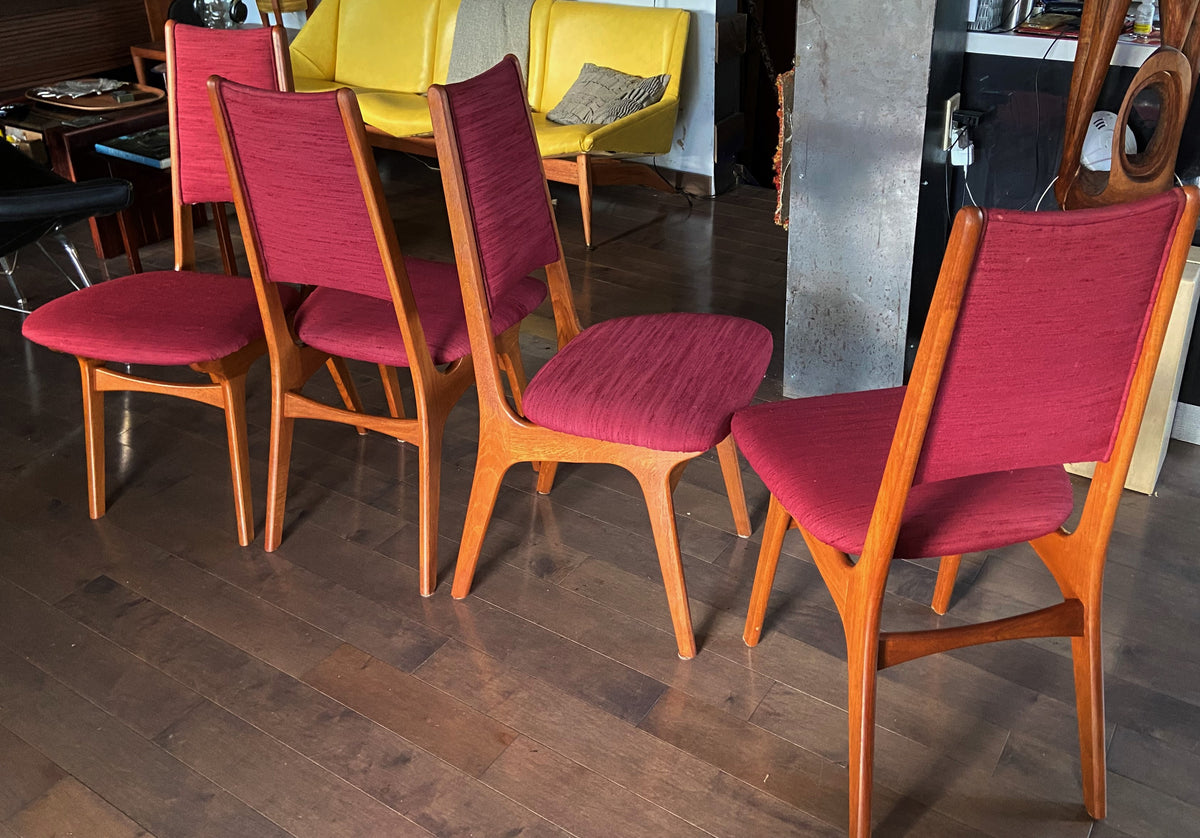 4 RESTORED Danish Mid Century Modern Teak Chairs by Niels Moller