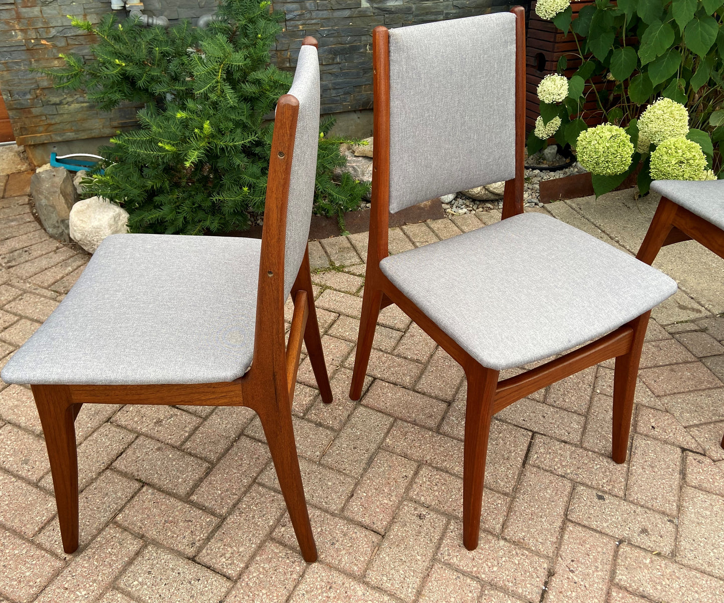 4 REFINISHED Danish Mid Century Modern Teak Chairs