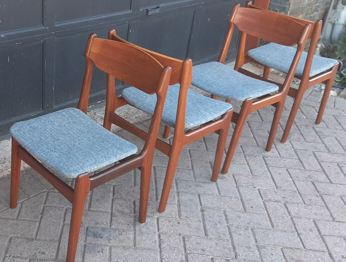 4 Danish MCM Teak Chairs by Erik Buch REFINISHED