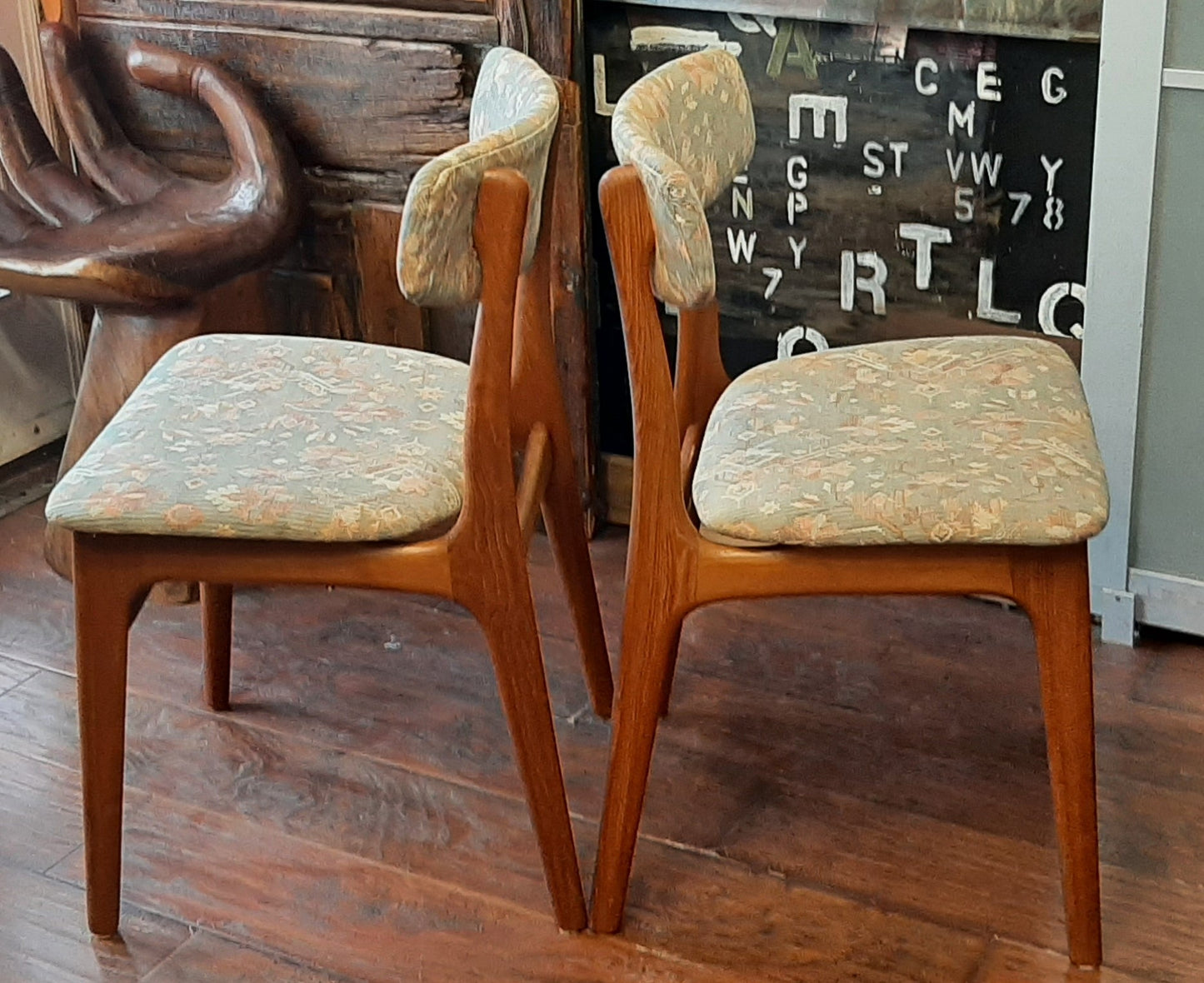 4 RESTORED Danish Mid Century Modern Teak Chairs by Schønning & Elgaard