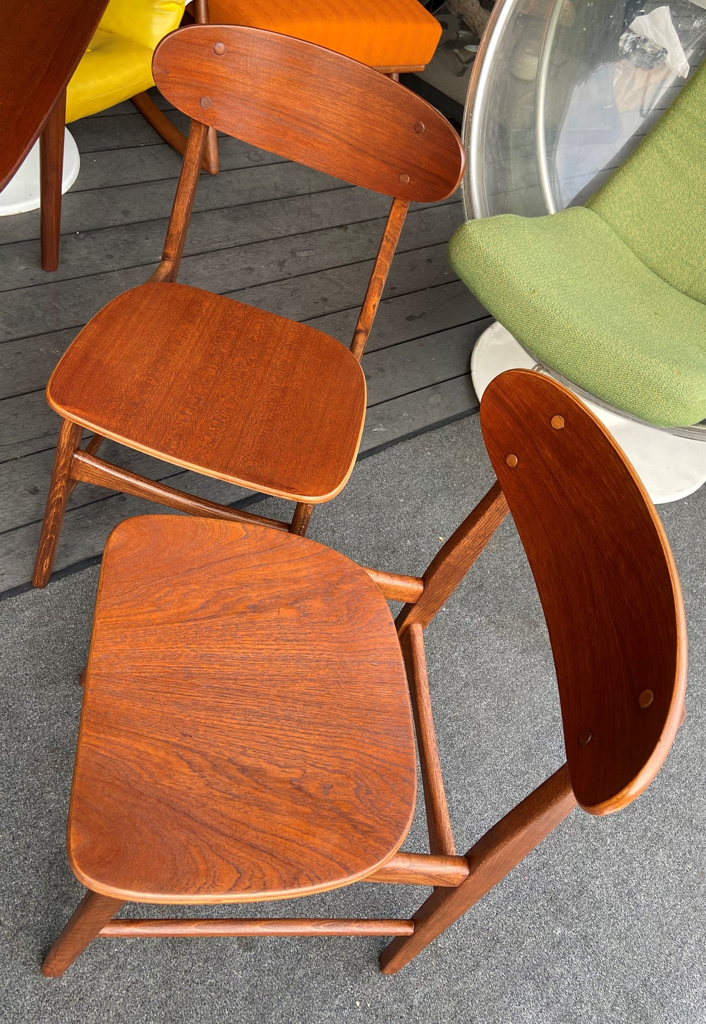 4 REFINISHED Danish Mid Century Modern Teak Chairs by Borge Mogensen