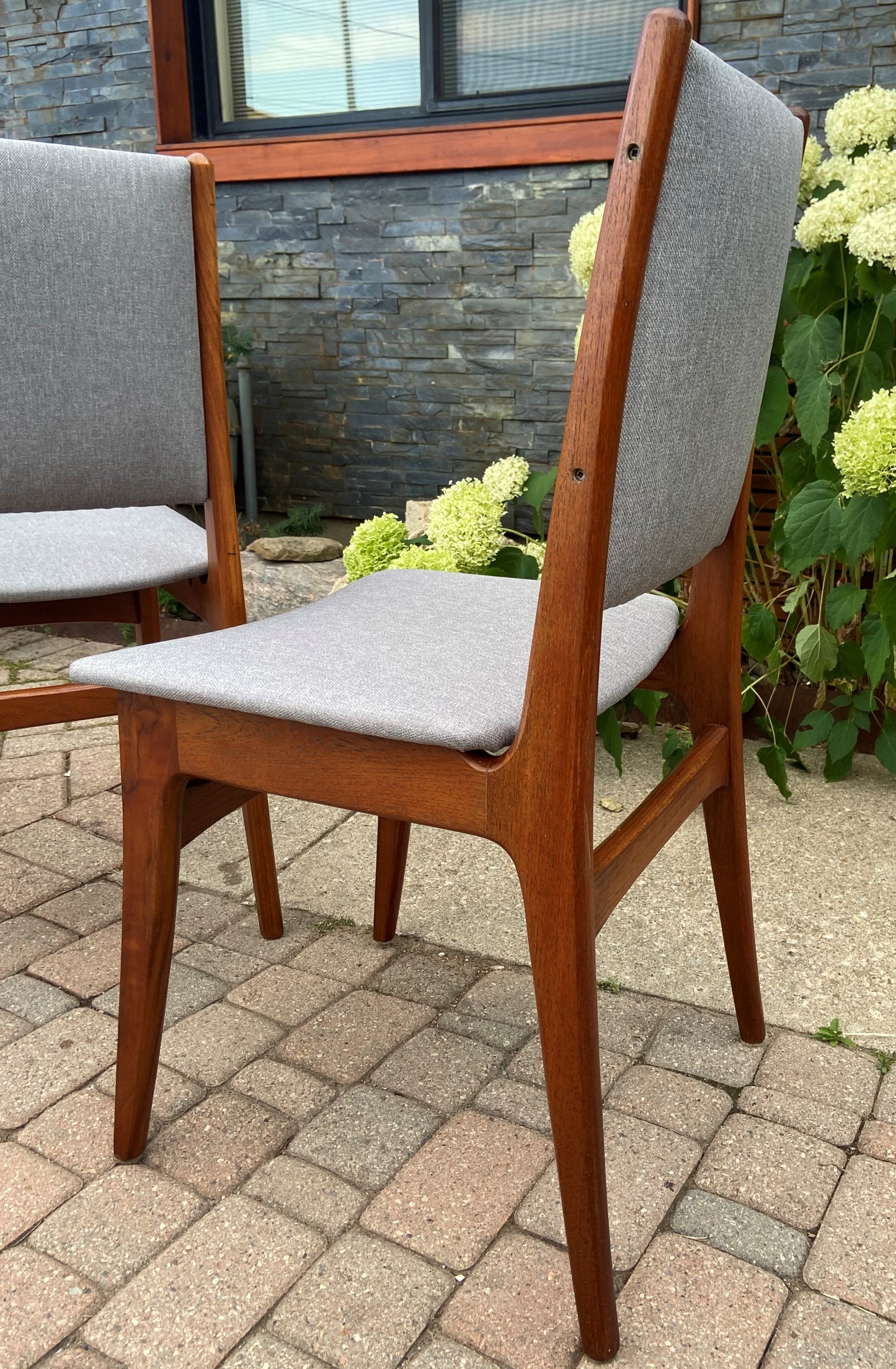 4 REFINISHED Danish Mid Century Modern Teak Chairs