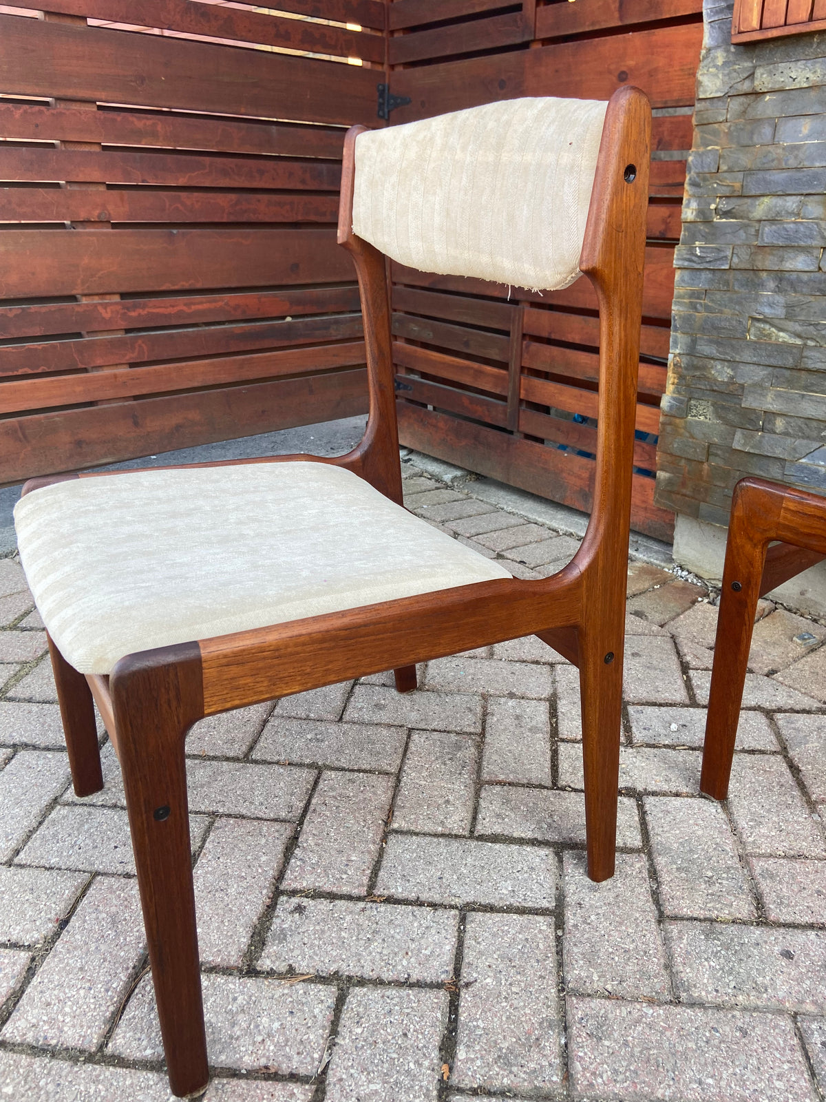8 REFINISHED Danish Mid Century Modern Teak Chairs by E.Buch will be REUPHOLSTERED