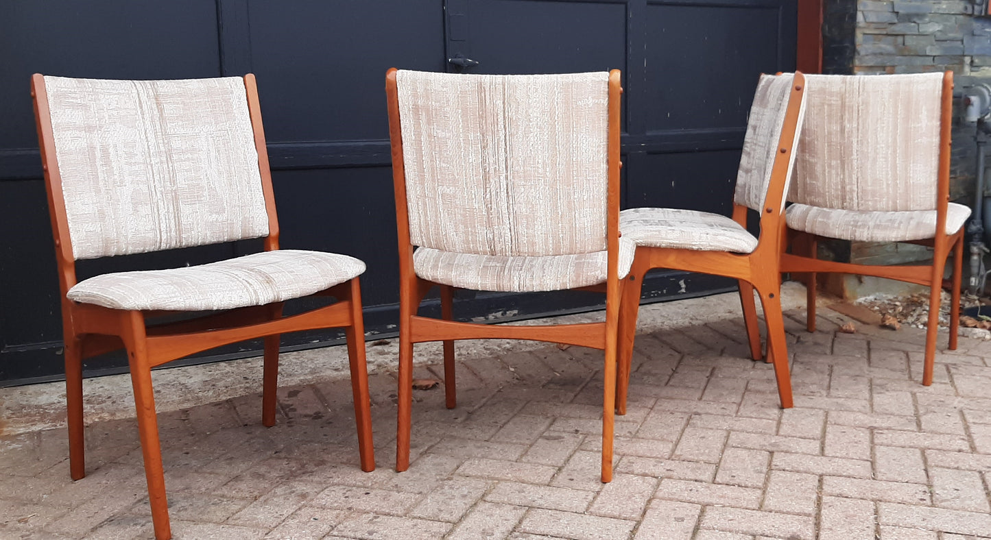 4 Danish MCM Teak Chairs by Johannes Andersen RESTORED