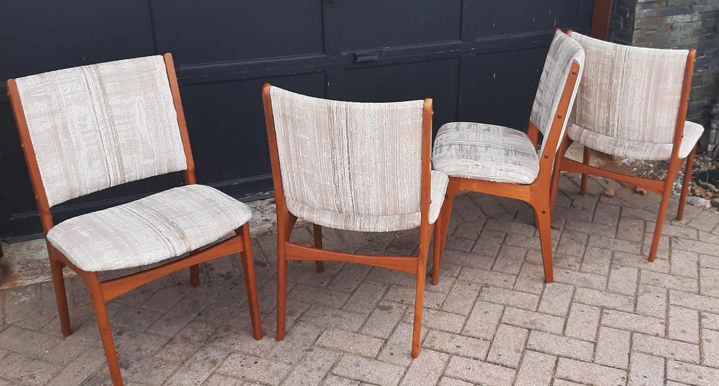 4 Danish MCM Teak Chairs by Johannes Andersen RESTORED