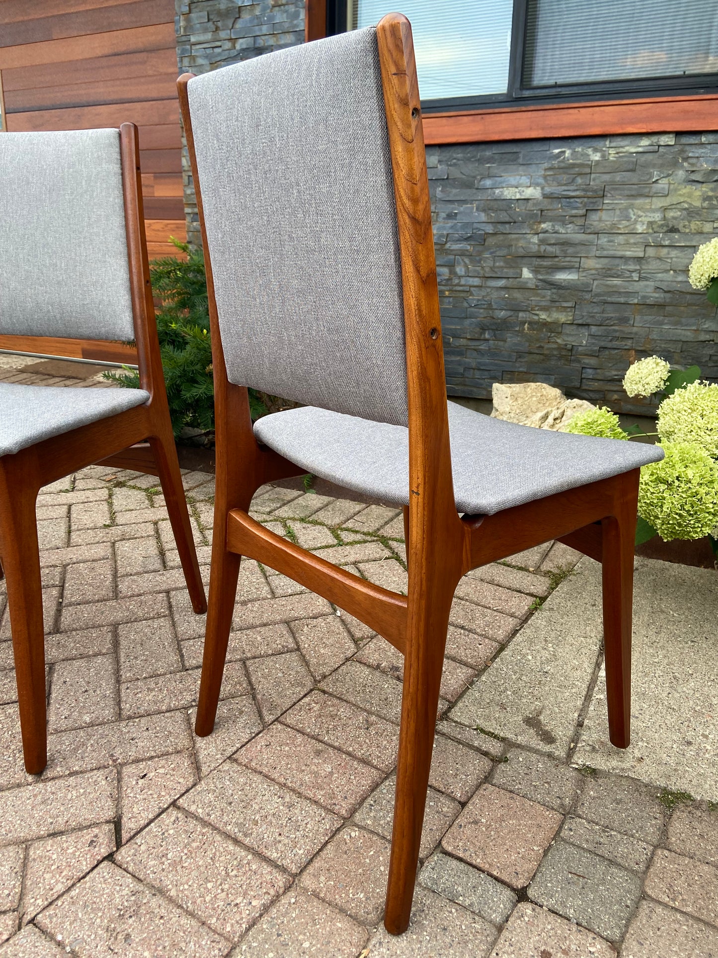 4 REFINISHED Danish Mid Century Modern Teak Chairs