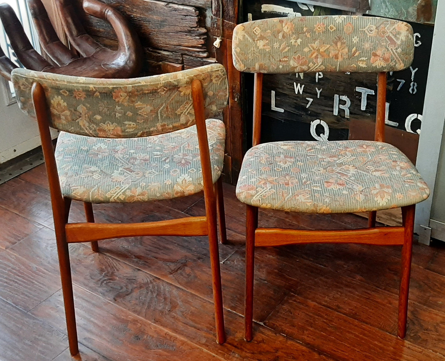 4 RESTORED Danish Mid Century Modern Teak Chairs by Schønning & Elgaard