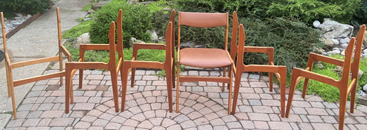 6 REFINISHED Mid Century Modern Teak Chairs by Erik Buch