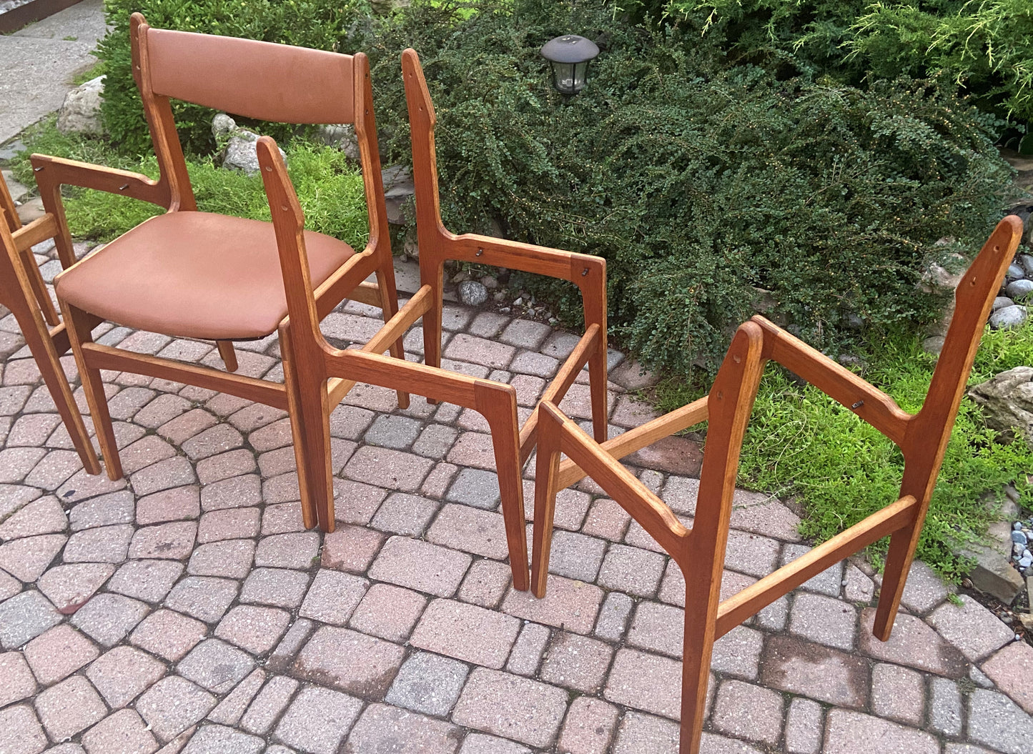 6 REFINISHED Mid Century Modern Teak Chairs by Erik Buch