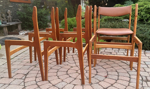 6 REFINISHED Mid Century Modern Teak Chairs by Erik Buch