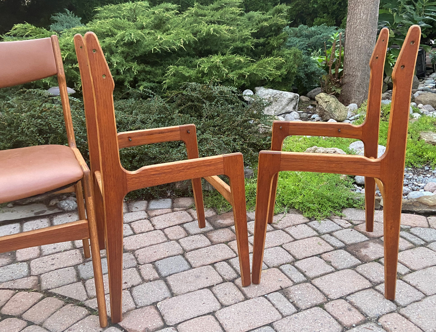 6 REFINISHED Mid Century Modern Teak Chairs by Erik Buch