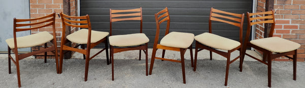6 RESTORED Danish Mid Century Modern Teak Chairs will be REUPHOLSTERED