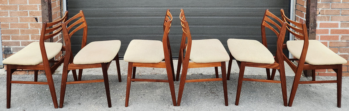 6 RESTORED Danish Mid Century Modern Teak Chairs will be REUPHOLSTERED