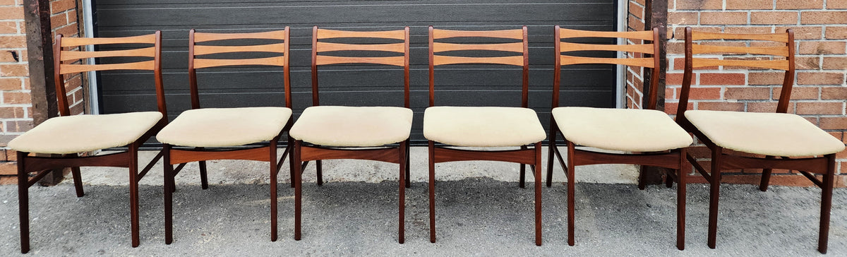 6 RESTORED Danish Mid Century Modern Teak Chairs will be REUPHOLSTERED