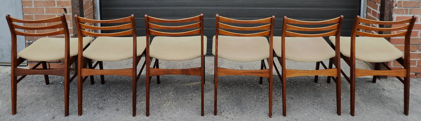 6 RESTORED Danish Mid Century Modern Teak Chairs will be REUPHOLSTERED