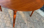 REFINISHED Danish MCM Teak Dining Table Round to Oval w Butterfly Leaf Selfstoring 48