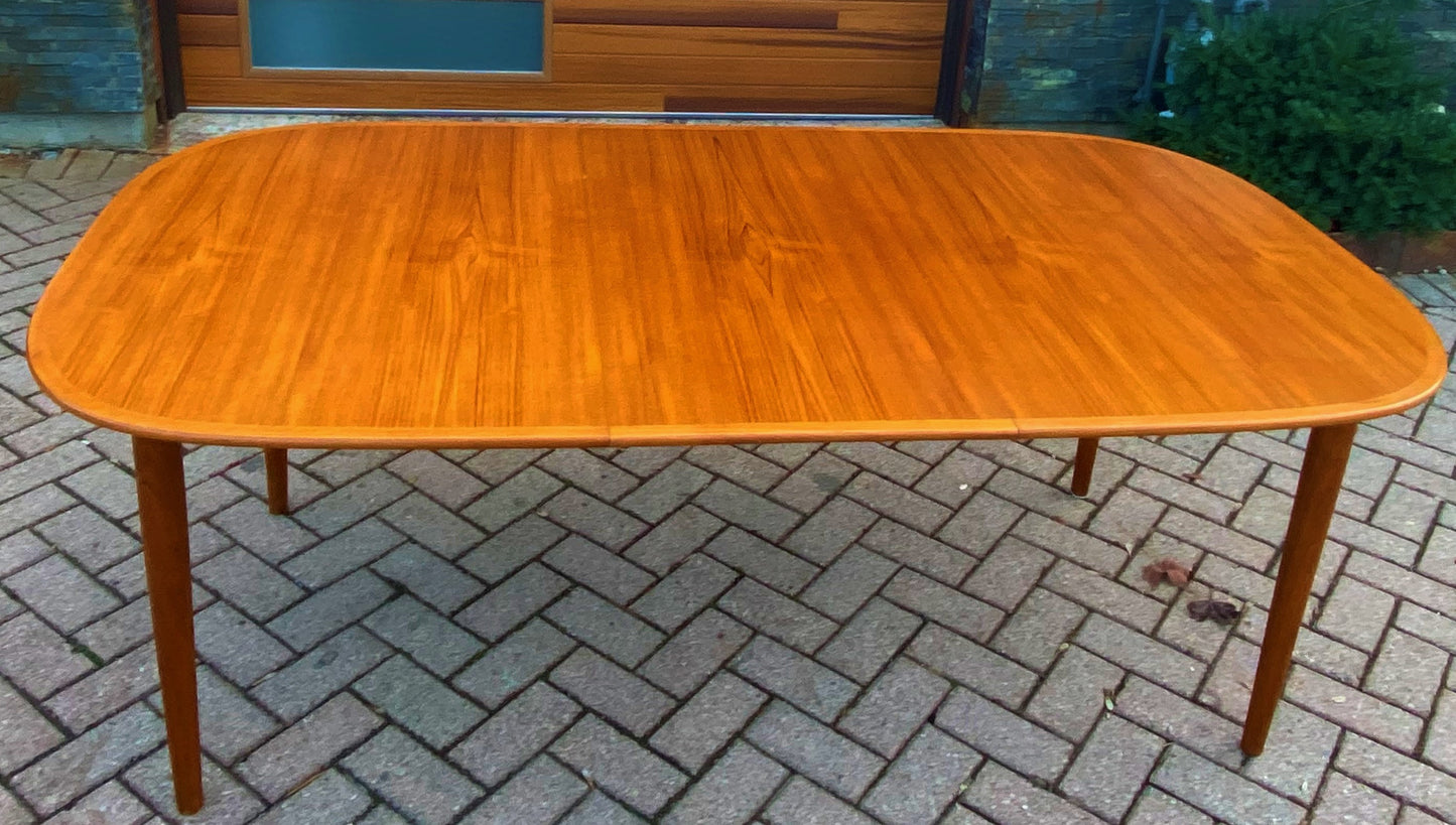 RESTORED Mid Century Modern Teak Table Selfstoring by Skovmand & Andersen, 58-78", MINT