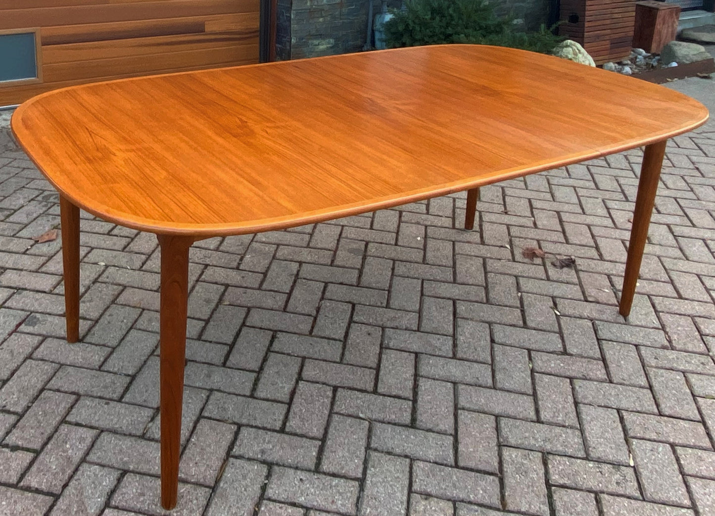 RESTORED Mid Century Modern Teak Table Selfstoring by Skovmand & Andersen, 58-78", MINT