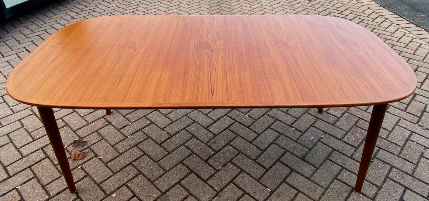 RESTORED Mid Century Modern Teak Table Selfstoring by Skovmand & Andersen, 58-78", MINT