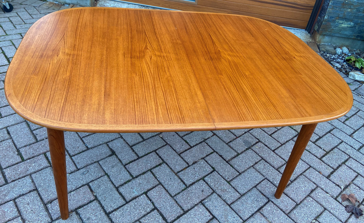 RESTORED Mid Century Modern Teak Table Selfstoring by Skovmand & Andersen, 58-78", MINT