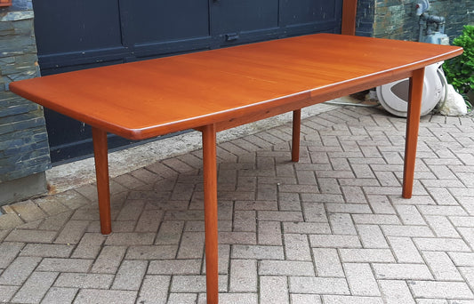 REFINISHED Danish MCM Teak Table Extendable Self Storing  55-74.5" PERFECT