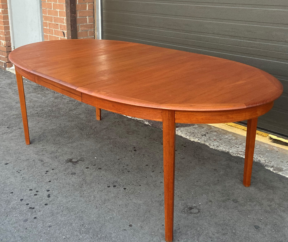 REFINISHED Danish MCM Teak Dining Table w 2 Leaves by A.H.Olsen, PERFECT, 64