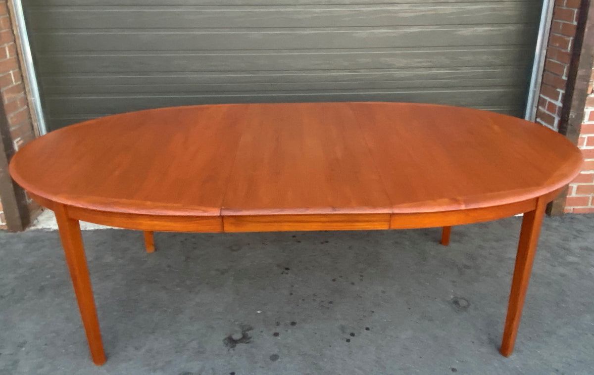 REFINISHED Danish MCM Teak Dining Table w 2 Leaves by A.H.Olsen, PERFECT, 64