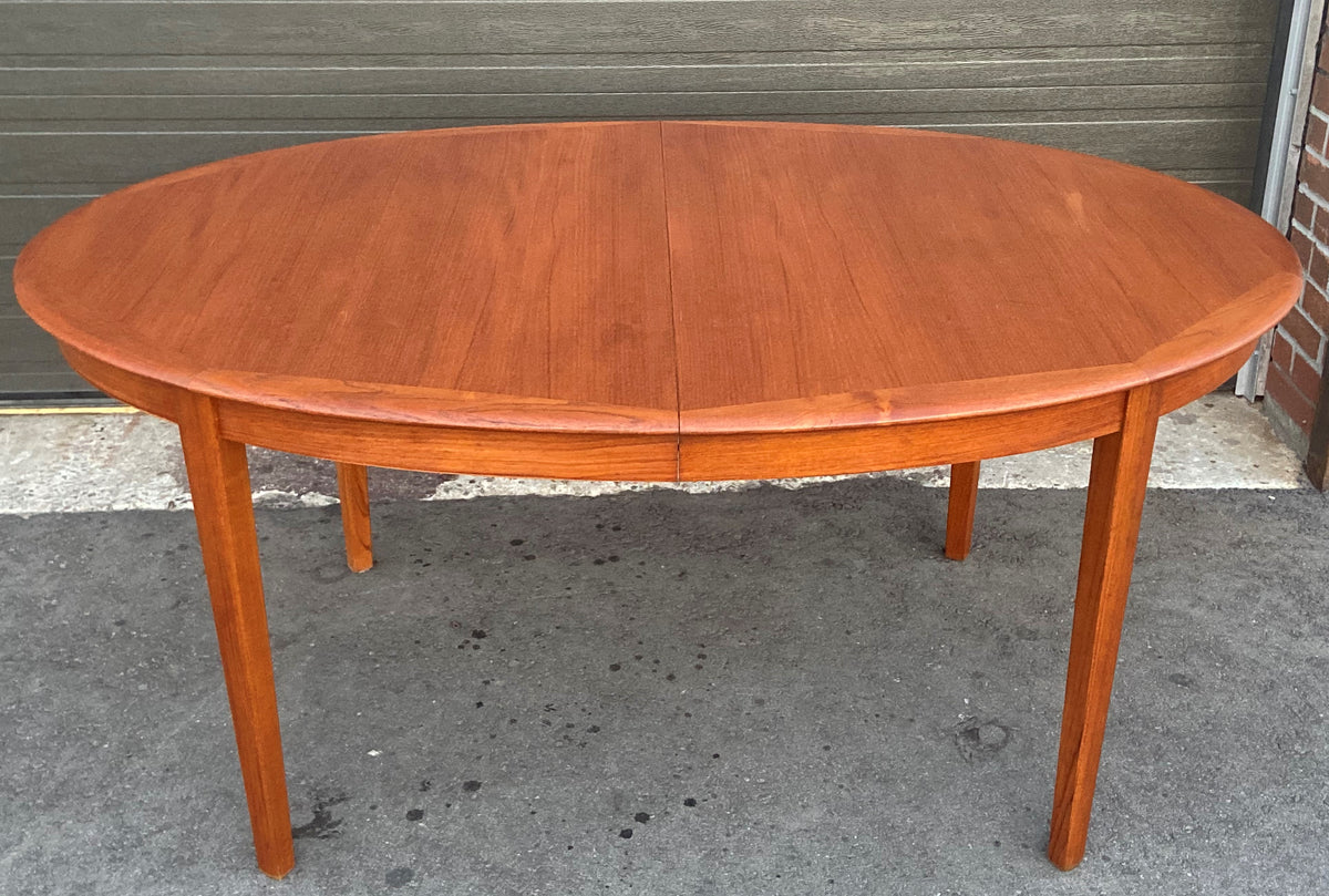 REFINISHED Danish MCM Teak Dining Table w 2 Leaves by A.H.Olsen, PERFECT, 64