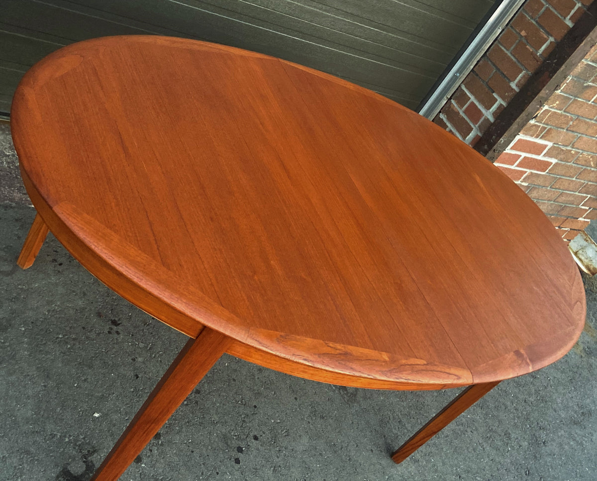 REFINISHED Danish MCM Teak Dining Table w 2 Leaves by A.H.Olsen, PERFECT, 64