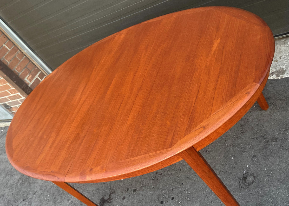 REFINISHED Danish MCM Teak Dining Table w 2 Leaves by A.H.Olsen, PERFECT, 64