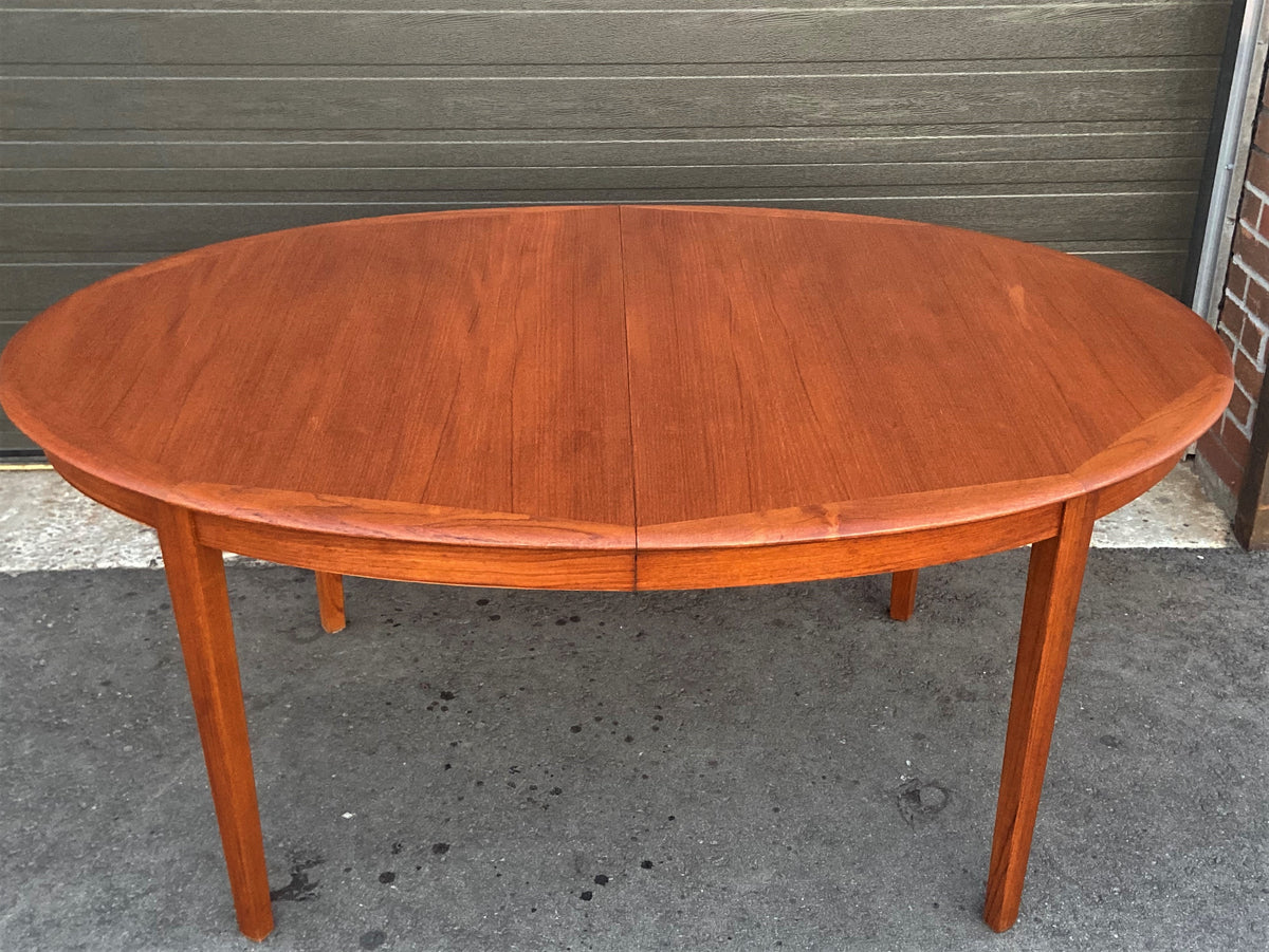 REFINISHED Danish MCM Teak Dining Table w 2 Leaves by A.H.Olsen, PERFECT, 64