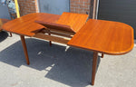 REFINISHED Danish Mid Century Modern Teak Table Extendable Self Storing   57