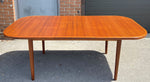 REFINISHED Danish Mid Century Modern Teak Table Extendable Self Storing   57