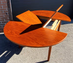 REFINISHED Danish MCM Teak Dining Table Round to Oval w Butterfly Leaf 48