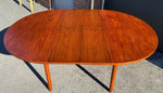 REFINISHED Danish MCM Teak Dining Table Round to Oval w Butterfly Leaf 48